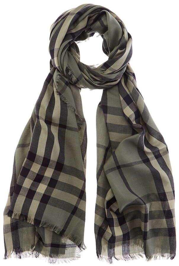 Burberry Check Pattern Cashmere Scarf - ShopStyle Scarves