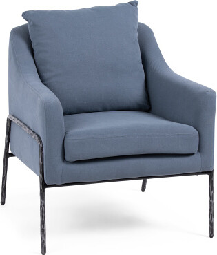 TJMAXX 28X31X27 Linen Blend Archer Upholstered Forged Iron Accent Chair, Polyester/Linen