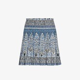 Thumbnail for your product : BOTEH Arch Blues printed shirred mini skirt