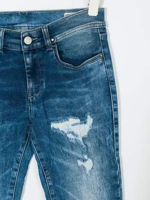Diesel Kids distressed effect flared jeans