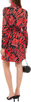 Thumbnail for your product : Love Moschino Ruffle-trimmed Printed Cady Mini Dress