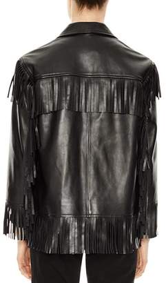 Sandro Fringed Leather Jacket