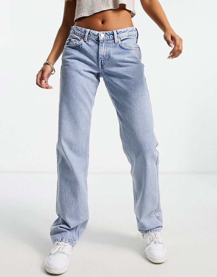 Weekday Arrow straight leg jeans in summer blue - ShopStyle
