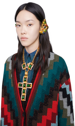 Gucci Multicolour wool oversize knit coat