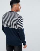 Thumbnail for your product : Lyle & Scott half breton stripe sweater in navy
