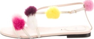 Fendi Leather Patterned Slides