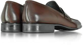 Moreschi Liegi Dark Brown Buffalo Leather Loafer w/Rubber Sole