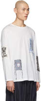 Thumbnail for your product : Yohji Yamamoto Off-White Patched Long Sleeve T-Shirt