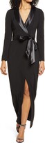 Thumbnail for your product : Eliza J Long Sleeve Tuxedo Gown