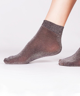 Daymod Women's Socks Black - Black Sparkle Semi-Sheer Socks - Women