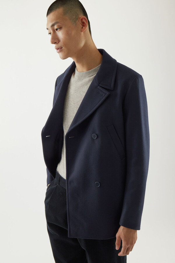 cos long double breasted coat