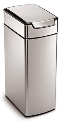 Bed Bath & Beyond Bed Bath & Beyond Slim Brushed Stainless Steel 40-Liter Touch Bar Trash Can