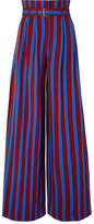 Thumbnail for your product : Maison Margiela Belted Striped Crepe Wide-leg Pants