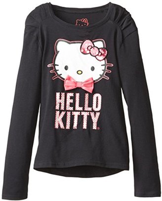 Hello Kitty Big Girls' Shoulder Pleated Shoulder Long-Sleeve Shirt