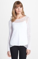 Thumbnail for your product : Eileen Fisher Open Stitch Scoop Neck Sweater (Regular & Petite)