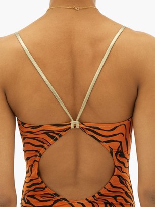 Reina Olga Chloe Tiger-print Swimsuit - Orange Print