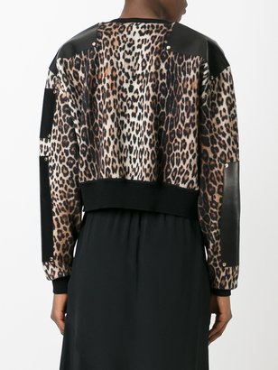 Givenchy leather panel cropped jumper
