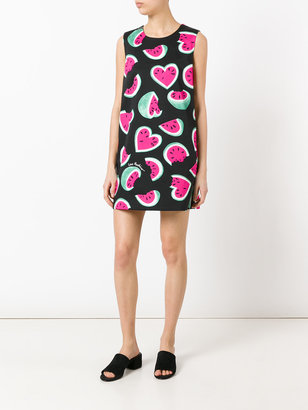 Love Moschino watermelon heart print dress - women - Cotton/Spandex/Elastane - 40