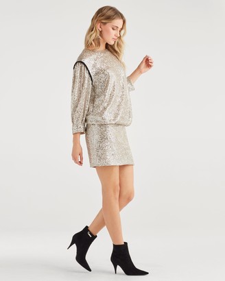 7 For All Mankind Long Sleeve Sequin Dress