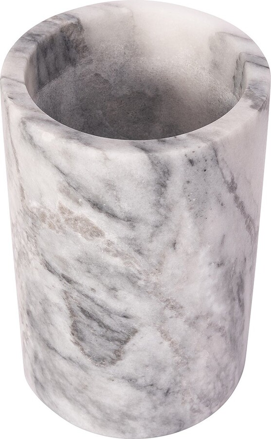 Container Store Artifacts Trading Company Marble Cylinder Wine Cooler White Matte