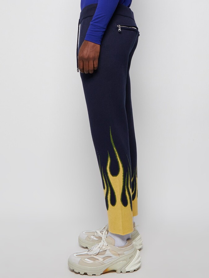 Just Don Cashmere Knit Flame Sweatpants Navy