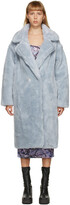Thumbnail for your product : Yves Salomon Meteo Blue Wool Double-Breasted Coat