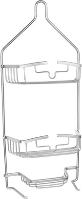 Oumilen Over The Door Shower Caddy, 5-Tier Adjustable Hanging Shower Organizer Rustproof Metal, Silver