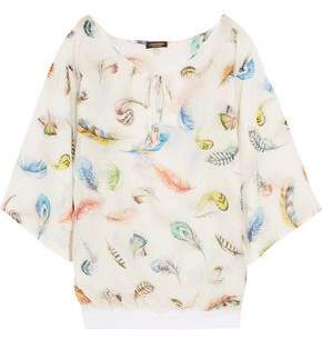 Roberto Cavalli Printed Cotton And Silk-Blend Voile Top