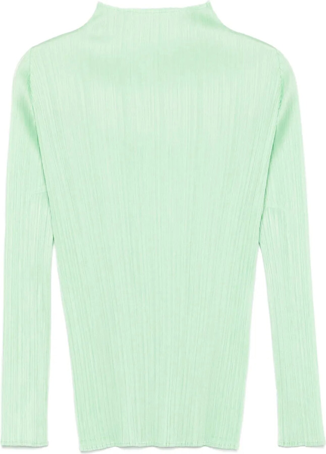 Pleats Please Issey Miyake High-Neck Pleated Blouse