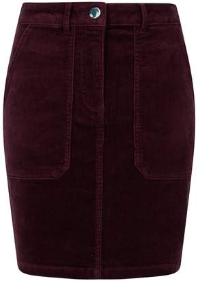 Dorothy Perkins Womens Berry Cord Cotton Blend Skirt