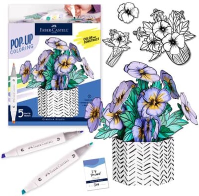 Faber-Castell Pansies Pop Up Coloring Bouquet