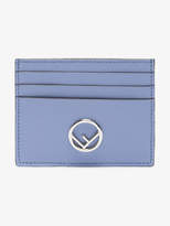 Fendi Blue Leather Cardholder with Silver Logo