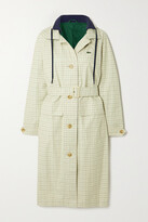 Thumbnail for your product : Lacoste Belted Checked Cotton-blend Trench Coat - Neutrals