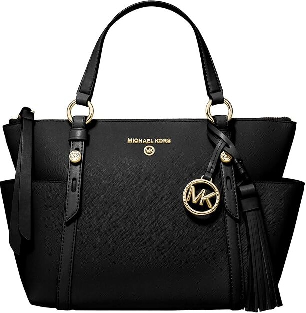 MICHAEL Michael Kors Sullivan Small Convertible Top Zip Tote (Optic  White/Black) Tote Handbags - ShopStyle