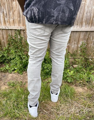 Topman Big & Tall super skinny jeans in grey