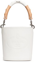 Thumbnail for your product : Prada Logo Embossed Leather Bucket Bag