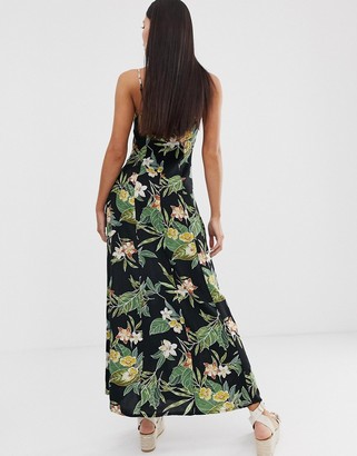 ASOS DESIGN Tall cami maxi dress in tropical print