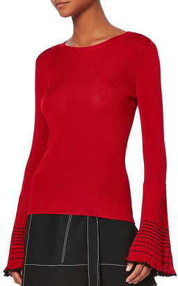 Exclusive for Intermix Shannon Pleated Bell Sleeve Top