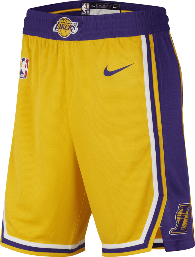 Los Angeles Lakers Icon Edition Men's Nike NBA Swingman Shorts.