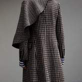 Thumbnail for your product : Burberry Sculptural Panel Houndstooth Wool A-line Coat
