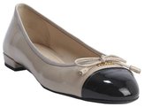 Thumbnail for your product : Prada powder and black patent leather cap toe bow detail flats