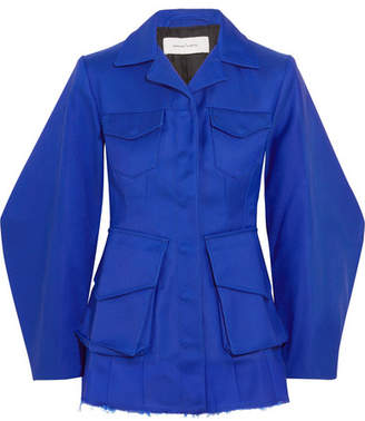 Marques Almeida Frayed Twill Jacket - Cobalt blue