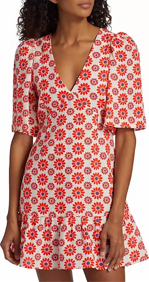 Rhode Resort Mariana Mini Dress In Retro Fleur Pink