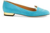 Thumbnail for your product : Charlotte Olympia 'Kitty' Suede Flat (Nordstrom Exclusive)