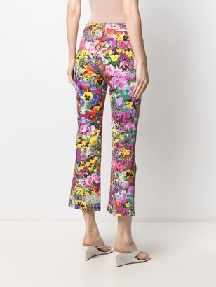 Boutique Moschino Floral-Print Flared Trousers