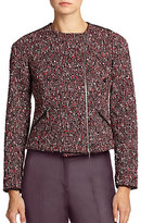 Thumbnail for your product : Piazza Sempione Tweed & Leather Biker Jacket