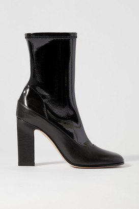 Wandler Lesly Patent And Matte-leather Ankle Boots - Black