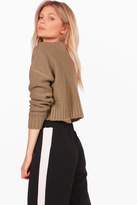 Thumbnail for your product : boohoo Petite Katy Oversized Crop Jumper