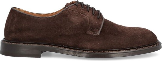 Doucal's Round Toe Lace-Up Derby Shoes