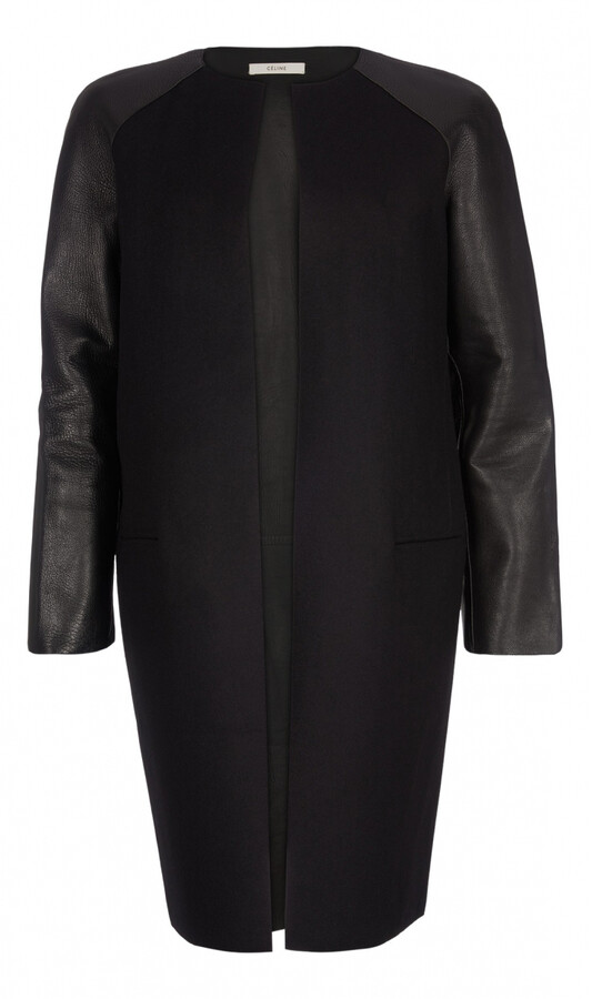 Celine black Leather Coats - ShopStyle